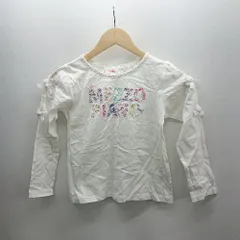 ◇ ⊇ Φ mezzo piano メゾピアノ ロゴ刺繍 キッズ 長袖 Tシャツ サイズ140 ホワイト系 レディース E  【1502060001014】