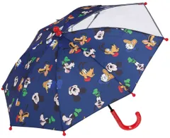 【迅速発送】約85~95ｃｍ 視界が確保できる透明窓付き 2~3才向け 指を挟みにくい手開き式 ミッキーマウス 8本骨 35cm スケーター(skater) 傘 ディズニー 子供用 UB0-A