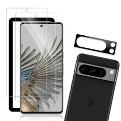 【特価商品】8 8 グーグルピクセル ガラス 強化 Pro Pro 2.5Dラウンドエッジ 高光沢 撥水撥油 用 指紋防止 飛散防止 耐衝撃 旭硝子素材製 硬度９H 液晶 指紋認証対応 貼り付け簡単 自動吸着 ガイド枠付き 保護フィルム ガラスフィルム【２枚入