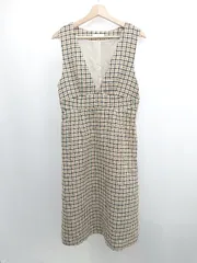 ◇ ⊇ INDEX インデックス 総柄 膝下丈 ワンピース サイズM ブラウン系 レディース E  【1505290007429】