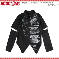 ACDC RAG エーシーディーシーラグ クロスシャツ パンク ロック ファッション V系 原宿 原宿系 長袖 半袖 2way シャツ トップス レディース 個性的 退廃的のサムネイル