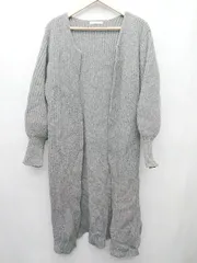 ◇ ⊇ SLY スライ リブ　ニット 長袖 ロング　カーディガン　ガウン サイズFREE グレー レディース P  【1410160001059】
