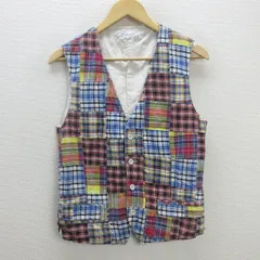 G■ユナイテッドアローズ/UNITED ARROWS パッチワークベスト【M】マルチカラー/men's/61【中古】■
