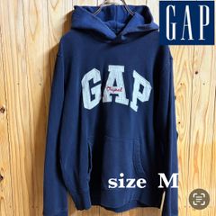 【古着】GAP(ギャップ)パーカー M ネイビー ロゴ刺繍 プルオーバー US古着