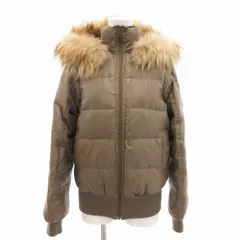 セオリーリュクス theory luxe ダウンジャケット ラクーンファー付きフード ショート丈 38 M 茶 ブラウン /TZ 0928のサムネイル