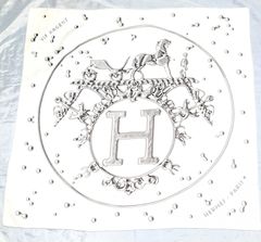極美品 HERMES エルメス VIF ARGENT 銀の雫 カレ 90 100％ シルク