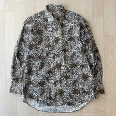 Trying Men クブラウン フローラル 長袖 ペイズリー柄シャツ 柄シャツ 総柄 派手 レトロ デザインシャツ