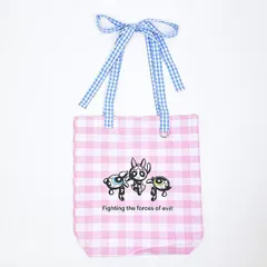 パワーパフガールズ ギンガムチェックトートバッグ ピンク パワパフ