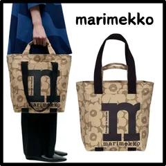 国内正規品 新品 マリメッコ 【日本限定】Mono Citybag Mini Unikko トートバッグ 肩掛け ショルダーバッグ 手提げ袋 ママバッグ かばん 大容量 A4 ノートパソコン 通勤 通学 ベージュ色 ウニッコ花柄