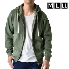 スウェット フルジップパーカー 《モスグリーン》新品 未使用メンズ TC裏起毛 ストレッチ フリース起毛 防寒 ジップパーカー リブ【B4N】【ゆうパケット】ファッション メンズ M L LL 秋 冬