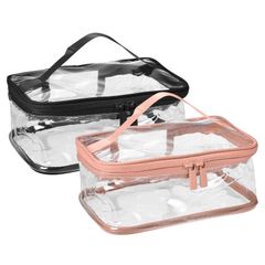 [Sold Out! Hurry!] Cherry Blossom and Black, 2-Pack, Transparent, Waterproof, Travel Clear Makeup Bags, Makeup Bags, VOCOSTE