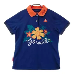サイズ：L LE COQ GOLF ルコックゴルフ  半袖ポロシャツ 花柄 ネイビー系 [240101362030]# ゴルフウェア レディース ストスト