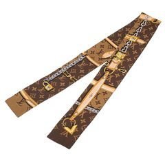 ルイ・ヴィトン LOUIS VUITTON バンドー モノグラム コンフィデンシャル スカーフ M78655 マロン シルク