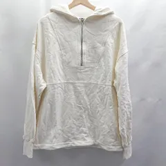 ◇ ⊇ tiptop ティップトップ ハーフジップ フード付き 長袖 プルオーバー サイズF オフホワイト レディース E  【1504240001869】