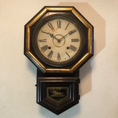 明治中期  AXTELLアメリカウェルチ社製 8吋八角掛時計オーバーホール稼働品