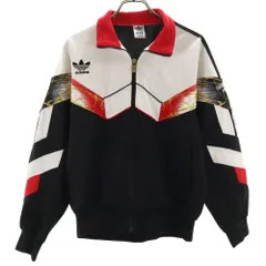 アディダス 80s デサント社 日本製 ヴィンテージ トレフォイルロゴ トラックジャケット M ブラック 他 adidas ジャージ メンズ