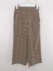 ◇ E hyphen world gallery PEACE チェック バックゴム タック パンツ ベージュ ブラウン系 レディース E  【1306210017234】