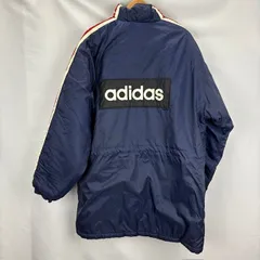 80-90's Adidas 万国旗タグ 中綿　ベンチコート　裏キルティング　サイズⅬ　06111303　01