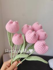 (単品販売用のみ)4本セットチューリップ(中サイズ)  編み花編み物　　ハンドメイド