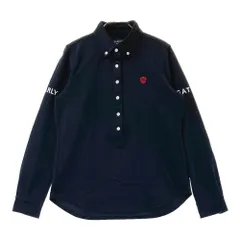 サイズ：0 PEARLY GATES パーリーゲイツ  長袖ポロシャツ ボタンダウン  ネイビー系 [240101382330]# ゴルフウェア レディース ストスト