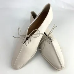 新品 Au BANNISTER レースアップ シューズ アイボリー 35 36 38 39 スクエアトゥ フラットヒール ゴムシューレース 合成皮革 パンプス代わり モダンデザイン レディース 高級 プレゼント 贈り物 パーティ 二次会 ブランド お呼ばれ 白