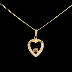 美品★ GIVENCHY ジバンシー ネックレス ハート ラインストーン ヴィンテージ GGロゴ ゴールド ジバンシィ