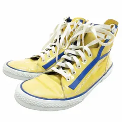 イヴサンローラン YVES SAINT LAURENT エナメルレザー スニーカー ハイカット Yライン 黄×青 イエロー×ブルー 39 約25.5cm lk225551のサムネイル