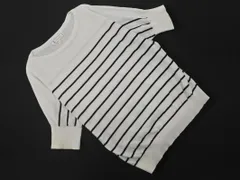 Rope Picnic ロペピクニック ボーダー ドルマン ニット セーター size38/白 ■◆ レディース
