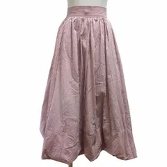 ヴィヴィアンウエストウッドレッドレーベル Vivienne Westwood RED LABEL 美品 バルーン スカート パンプキン ストライプ オーヴ ロゴ ボタン ロング 赤 レッド 白 2 約M 0618のサムネイル