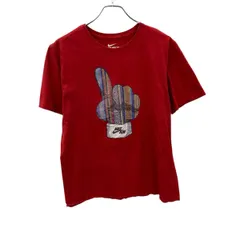 NIKE 半袖 プリントTシャツ L レッド ビッグロゴ クルーネック スポーティープリント ナイキ 古着卸 アメリカ仕入 a705-5367