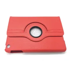 【人気商品】iPadmini2 iPadmini用ケース 自動ウェイブ mini1 自動スリープ機能付き ライチ皮 360度回転 iPad レザーケース タブレットケース・カバー (赤)