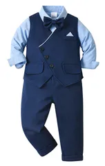 【在庫セール】[QOOLY] 子供スーツ 男の子 フォーマル スーツ 紳士服 4点セット ボーイズ フォーマルウェア キッズコスチューム 子供服 セットアップ 発表会 結婚式 卒業式 卒園式 入園式 入学式 七五三 お宮参り 撮影用 140cm