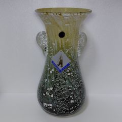 タグ付き KAMAY GLASS（カメイガラス）グラデーショングラス花瓶 日本製手作り花瓶 絶版ヴィンテージ品