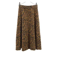 センスオブプレイス ヒョウ柄 ロング丈 フレアスカート F ブラウン SENSE OF PLACE レオパード レディース