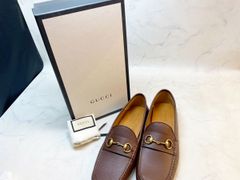 MER710  GUCCI（グッチ） 548604　サイズ11（約29cm)　04Z  ホースビット スエード ドライビングシューズ  メンズ ブラウン