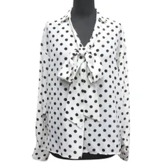 美品 PINKY&DIANNE ピンキー&ダイアン ピンダイ 水玉 ドット ボウタイ ブラウス シャツ カットソー 長袖 031-9210816 レディース 古着 中古 USED