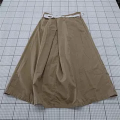 ◇ Θ mici ミチ シンプル タック ロング フレア スカート サイズS ベージュ系 レディース E  【1509180009890】