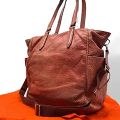 良品 1142 アニアリ トートバッグ 2way シボ革 レザー オレンジ A4