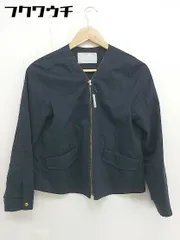 ◇ nano universe ナノ ユニバース 長袖 ジップアップ ジャケット ブルゾン サイズF ネイビー レディース  【1110080000346】のサムネイル