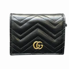 グッチ　GUCCI　GGマーモント　ダブルG　スモールウォレット　466492　2つ折り財布　レディース　美品