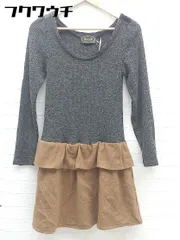 ◇ Broderie&Co nano universe ナノ ユニバース 長袖 ミニ ワンピース サイズF グレー系 ブラウン系 レディース 【中古】 【1002802362590】