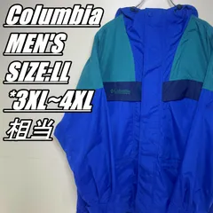 【US古着・90’s】Columbia コロンビア ナイロンジャケット ライナー欠品　メンズ　サイズ表記LL　3XL~4XL相当　ブルー×グリーン×ネイビー