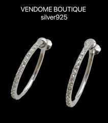 VENDOME BOUTIQUE ラインストーン シルバー イヤリング  silver刻印