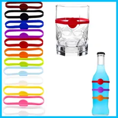 [XIAOBUDING] グラスマーカー 12個セット ドリンクマーカー シャンパングラス、カクテルパーティー パーティーグッズ パーティーキーワードカップ識別ラベル耐久性と魅力 ホームバーパーティー シリコン製 パーティー イベント 再利用可能なドリンクマー