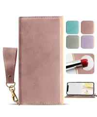 【在庫処分】おしゃれ ファッション 全面保護 耐衝撃 女性 美しい PUレザー ダイアリーケース 携帯ケース スタンド機能 カードポケット アイフォンXカバー 財布型 スマホケース アプリコットピンク マグネット式 鏡付き 手帳型 ケース X/XS iPhon