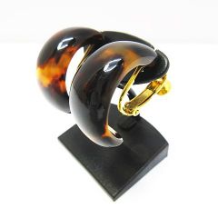 本鼈甲 べっ甲 イヤリング ハーフフープ 重量5.0g ゴールド金具 アクセサリー レディース E057LF