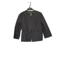 TR8 ジェイプレス　J.PRESS ノーカラージャケット レディース9 濃紺 ブラックネイビー 黒 アウター