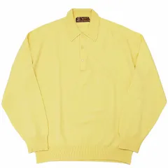 ジョンスメドレー JOHN SMEDLEY verlana 80s ヴィンテージ ニット ポロシャツ セーター 長袖 ウール イングランド製 黄 イエロー 44 約L 0526
