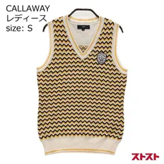 CALLAWAY キャロウェイ Vネック ニットベスト 総柄 イエロー系 M ［240001930975］