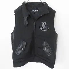 バレンザ スポーツ VALENZA SPORTS レザー使い ジップアップ ベスト ジレ ロゴ w933816ss
